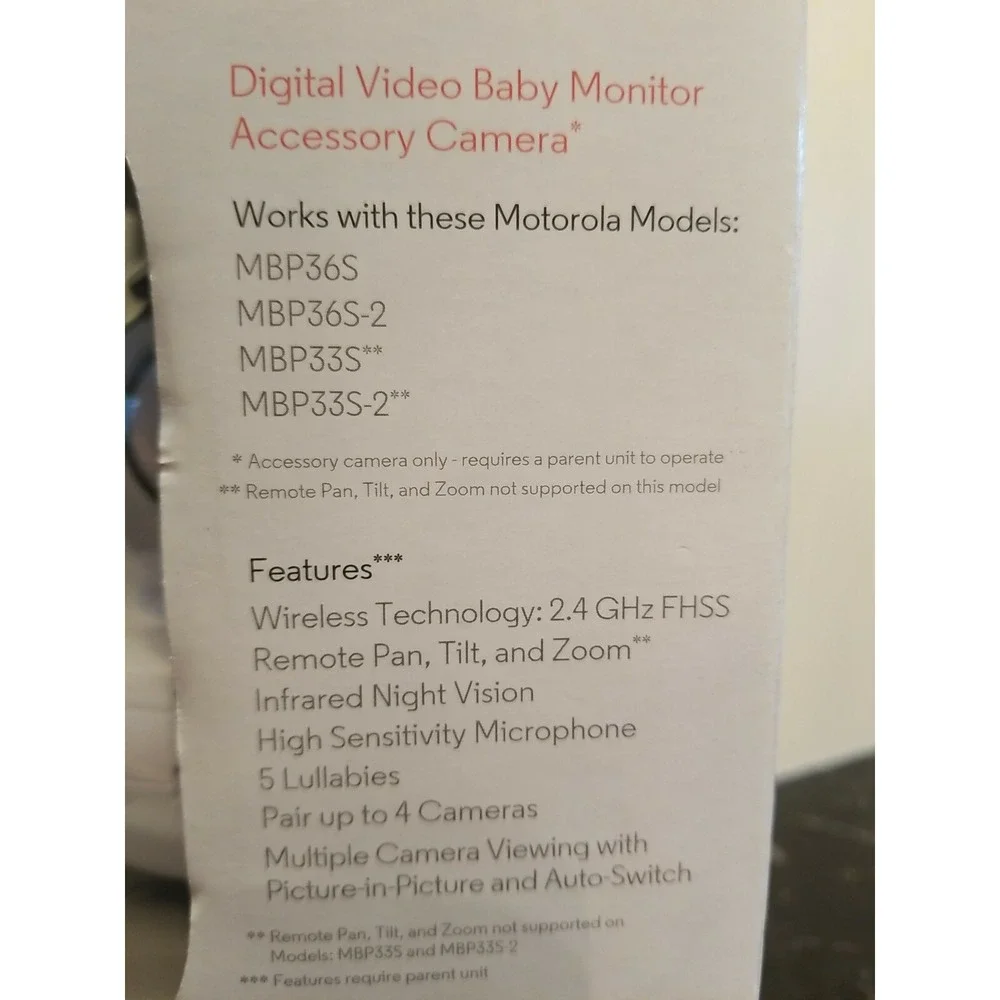 Motorola Watch Them Dream Digital Baby Monitor Accessory Camera MBP36SBU NIB